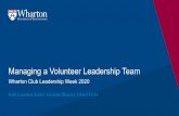 Managing a Volunteer Leadership Team