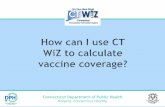 How can I use CT Wiz to calculate vaccine coverage?