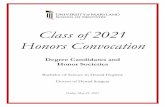 Class of 2021 Honors Convocation