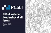 RCSLT webinar: Leadership at all levels