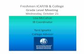 Freshmen ICAP/IB & College Grade Level Meeting