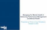 Managing For Mental Health 2: Balancing Performance ...