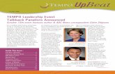 TEMPO Leadership Event Talkback Panelists Announced