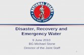 Disaster, Recovery and Emergency Water