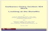 Sarbanes-Oxley Section 404 Work Looking at the Benefits