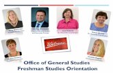 Office of General Studies Freshman Studies Orientation