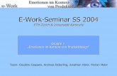 E-Work-Seminar SS 2004 ETH Zürich & Universität Karlsruhe