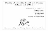 Unity Athletic Hall of Fame Class of 2010