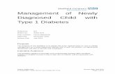 Management of Newly Diagnosed Child with Type 1 Diabetes