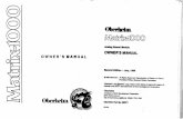 Oberheim Matrix 1000 Owners Manual - Vintage Synth
