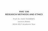 RME 500(01) RESEARCH METHODS AND ETHICS