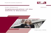 PS16/2: Implementation of the UCITS V Directive