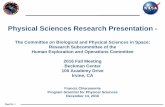 Physical Sciences Research Presentation