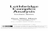 Lethbridge Complex Analysis - University of Lethbridge