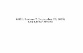 Log-Linear Models6.891: Lecture 7 (September 29, 2003)