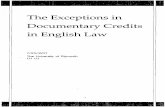 The Exceptions in Documentary Credits in English Law