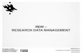 RDM RESEARCH DATA MANAGEMENT