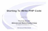 Starting To Write PHP Code - Advanced DataTools