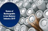 Status of Rechargeable Li-ion Battery Industry 2019