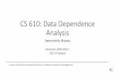 CS 610: Data Dependence Analysis