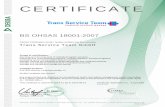 BS OHSAS 18001:2007 - trans-service-team.com