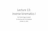 Lecture 13: inverse kinematics I