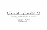 Wed 11am Compiling lammps
