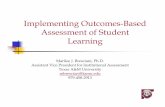 Implementing Assessment of Student Learning