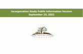 Incorporation Study Public Information Session September ...