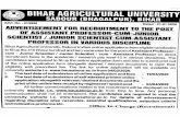 Welcome To Bihar Agriculture University