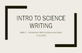INTRO TO SCIENCE WRITING