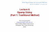 Lecture 6 Opamp Sizing (Part 1: Traditional Method)