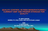 QUALITY CONTROL IN FEED MANUFACTURING / CURRENT GMP …