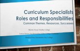 Curriculum Specialists Roles and Responsibilities