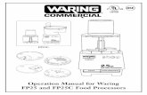 Operation Manual for Waring FP25 and FP25C Food Processors