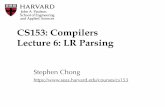 CS153: Compilers Lecture 6: LR Parsing
