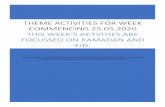 THEME ACTIVITIES FOR WEEK COMMENCING 25.05