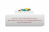 CITY OF FRANKFORT BOARDS AND COMMISSIONS HANDBOOK