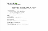 Site Summary Sheet 8110 - Luck Real Estate Ventures