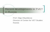 Last developments in TVET in Russia