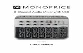 8-Channel Audio Mixer with USB - Monoprice