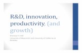 R&D, innovation, productivity, (and growth)