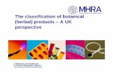 The classification of botanical (herbal) products – A UK ...