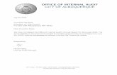 OFFICE OF INTERNAL AUDIT CITY OF ALBUQUERQUE