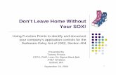 PPT - Don’t Leave Home Without Your SOX!