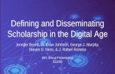 Defining and Disseminating Scholarship in the Digital Age