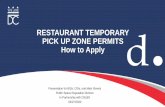 RESTAURANT TEMPORARY PICK UP ZONE PERMITS How to Apply