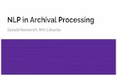 NLP in Archival Processing