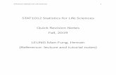 STAT1012 Statistics for Life Sciences Quick Revision Notes ...