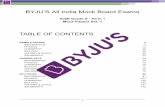 TABLE OF CONTENTS BYJU’S All India Mock Board Exams